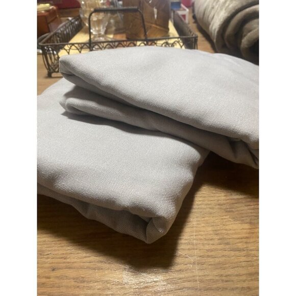 2 pc Gray Linen Curtains Privacy Light Filtering incld 2 pc Holdbacks - Picture 7 of 7